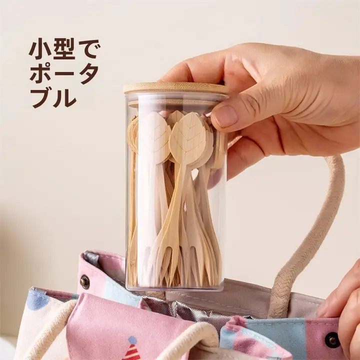 使い捨て木製フルーツフォーク【子供用・食品グレード・竹製】