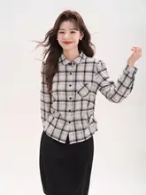 ウエストマークのチェック柄シャツ【春用・通勤・カジュアル仕様】