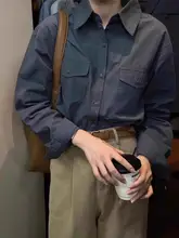 秋にぴったりなフィット長袖シャツ【無地・ダブルポケット・コットン】