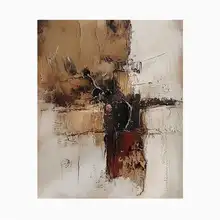 CM 手描き油彩の抽象アートパネル【和モダン・エントランス・リビング装飾用】