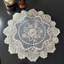 レースのテーブルマット ティー用品 ティートレイ 花瓶 木製家具 滑り止めマット 多機能カバー ダストクロス アクセサリークロス