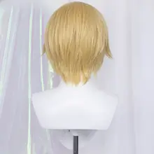 キャラクターコスプレ用ウィッグ【金色・短髪・反りハネ】