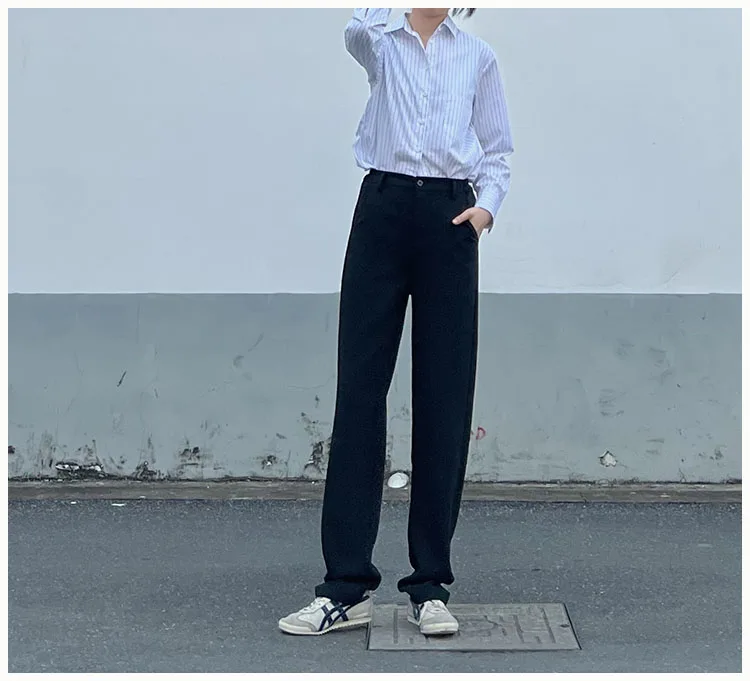 高身長向けロングストレートパンツ：アンクル丈・ハイウエストで通勤シーンを完璧に
