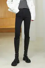 色褪せしにくいデニムスキニーパンツ【女性用・ブラック・細身デザイン】
