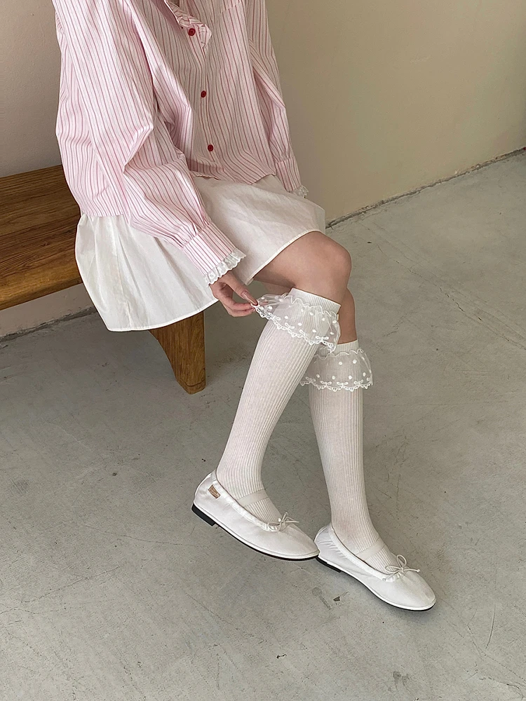 春夏用薄手レース付きレッグウォーマー：女性向けの美腿塑形スタイルとは
