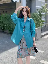 夏のリゾートスタイル！女性用プリント半身スカートとシャツ【カジュアル・ファッション・（セットアップ対応）】