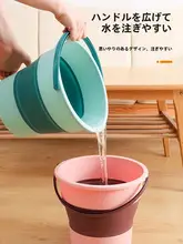 折りたたみ式水桶【アウトドア・釣り・旅行用・厚手プラスチック製】