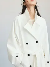 極上の柔らかさのロングトレンチコート【クラシックカラー・ダブルブレスト・ボタン付き】