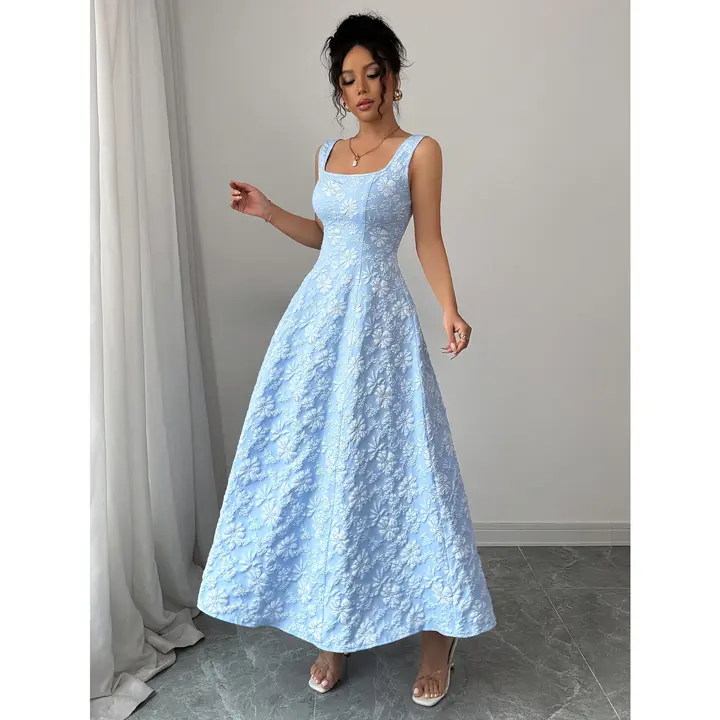 セクシーな魅力が光る開衩付きサテンキャミワンピース【ウエストタック・ヴェレティレデザイン】