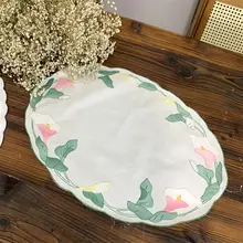 刺繍デザインのコットン製お手入れ簡単ティーサーバーカバー【お茶用・卓上マット・マイクロ波対応】
