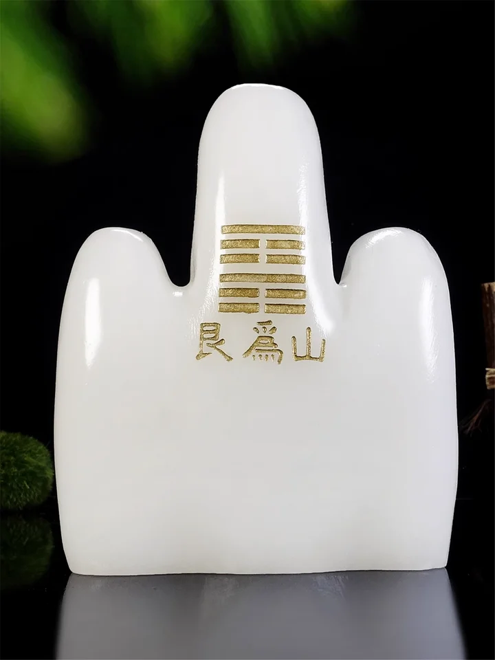 天然白玉石の置物【客廊装飾・角補填・オフィス使用可】