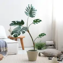 高級フェイクグリーンプラント モンステラの鉢植え【リビングソファサイド用・インテリア装飾】