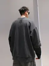 刺繍ロゴデザインの裏起毛スウェットシャツ【メンズ・カジュアル・冬用】