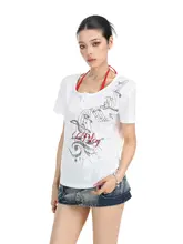 音符プリント大きいラウンドネック半袖Tシャツ【レディース・夏用・透 breathable・スリムフィット】