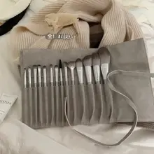 超柔軟なブラシ毛を使用した化粧ブラシセット【フェイクスエード収納ケース付き】（セットアップ対応）