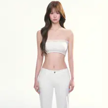 モダールレースのフリル付き トップス【防止用・ビスチェデザイン】（セットアップ対応）