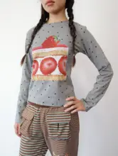 ストロベーケーキドット柄Tシャツ【ベーシックスタイル・半袖】