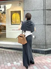 MsDidion 羊毛混紡 秋冬用ハイウエストニットスカート【高密度・変形防止・グレー】