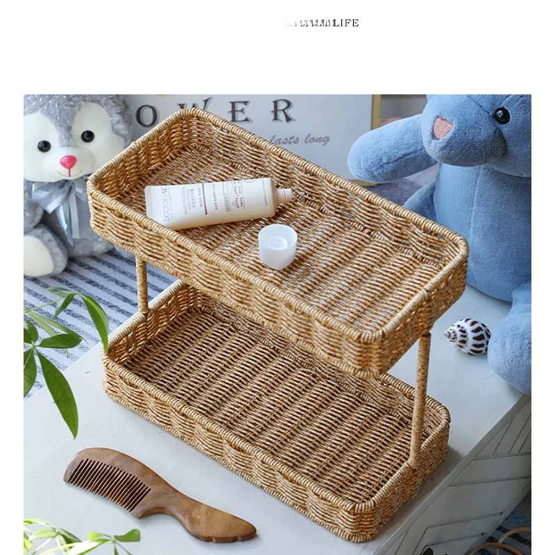 仿藤デザインの洗面所用収納ラック：おかずカップ収納・洗面台ラックの空間節約対策