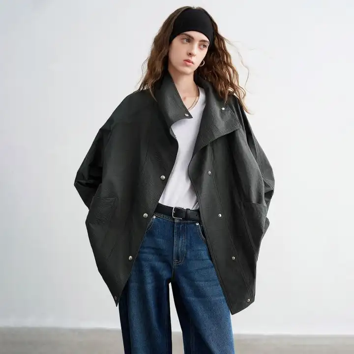 トレンチコート ワンピース レディース チェック柄 アシンメトリー ヴィンテージ ロング ショート 秋