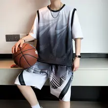 バスケットボールウェア【夏用・アイスシルク・速乾・ショートスリーブ・ショートパンツ・カジュアルスタイル】（セットアップ対応）