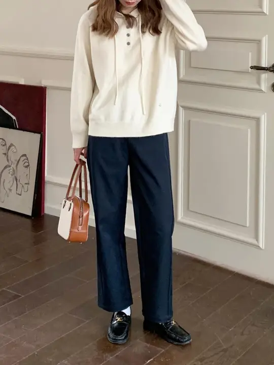 秋冬用 スタイリッシュなテーパードパンツ【ネイビー・ベージュ・厚手・スリムフィット】