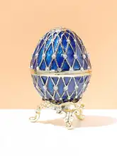 イースターエッグ 置物 合金製 金属工芸品 カラフル ミニチュア インテリア雑貨 復活祭 飾り