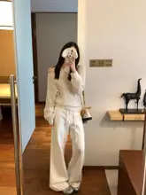 リネンコットン製のシンプルな女性用パンツ【ゆったりとしたデザイン・カジュアルスタイル】