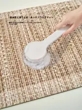 キッチンマット L字型 コーナー用 吸水レザー 滑り止め 防油 レッド ヴィンテージ