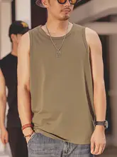 夏用 コットン製 ミリタリーグリーン ノースリーブ タンクトップ【ゆったりフィット】