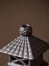 陶器製ミニ灯台オブジェ【レトロ・茶道装飾用・微景観フィッシュタンク用アクセサリー】