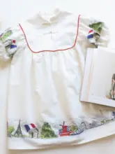 日本デザイナーの子供用プチハイネックパフスリーブワンピース【かわいいデザイン・春夏用】（セットアップ対応）