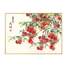 ライチの絵画【縁起の良いデザイン・ダイニングスペース・リビング用・フルーツモチーフ】