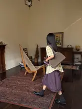 女性用 Aラインスカート【夏用・優し い風合い・フリル付・ゴムウエスト】