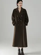 高級ウール混紡ロングコート【山羊绒・シンプルデザイン・女性用】