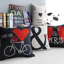 モダンデザイン 男女兼用 厚手コットンリネン製 車用腰枕・ソファ用抱き枕・お昼寝用クッション【白黒デザイン】