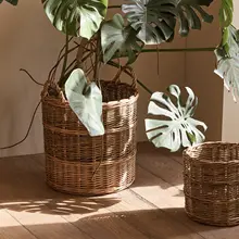 バンブーワovenフラワーポット【室内用・大型植物・ハンドメイド・インテリア装飾用】（セットアップ対応）
