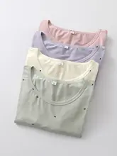 小さなハートデザインのモダール長袖トップス＆パンツ【春秋冬用・高弾力・快適なルームウェア】（セットアップ対応）
