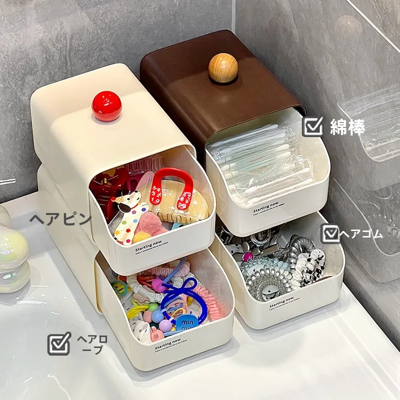 ヴィンテージ風引き出し式コスメ収納ボックス：小物整理の効率化とデザインの融合