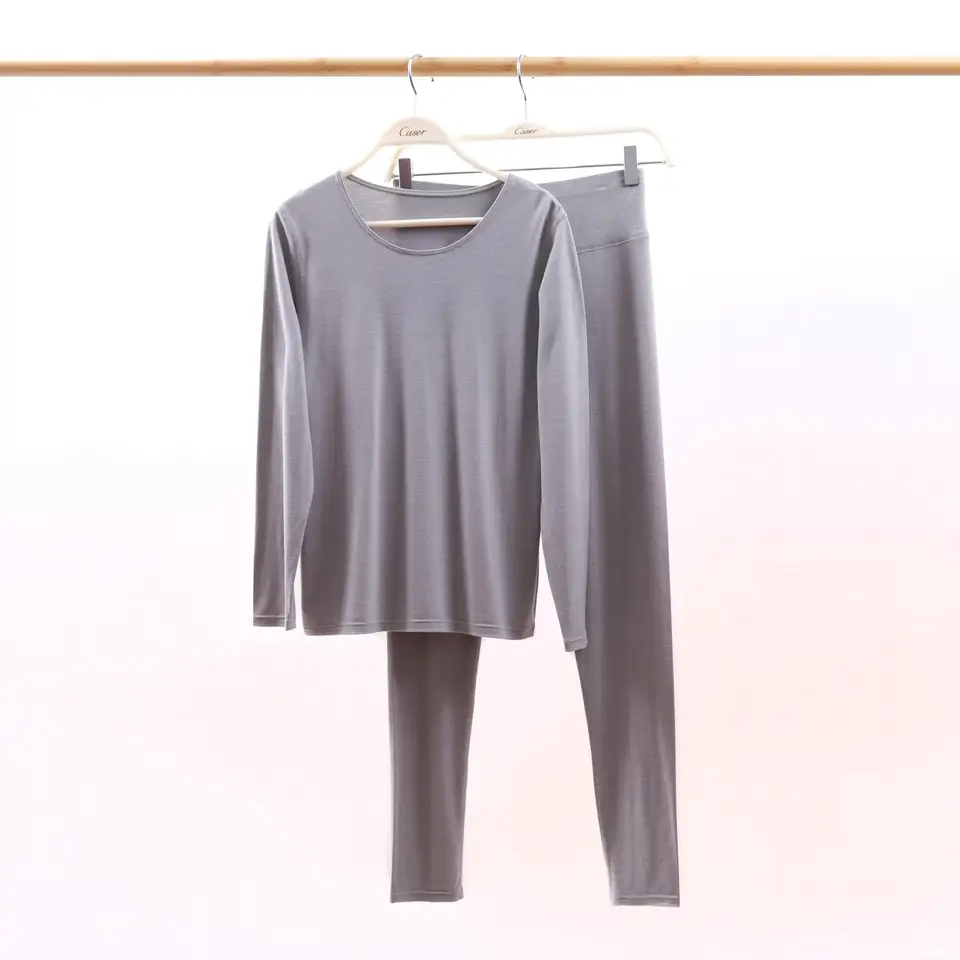 軽量暖かさを実現！白鹅绒保温インナー【秋用・ヒートテック・長袖トップスとパンツ】（セットアップ対応 ）