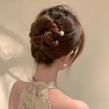 パールU型ヘアピン【日常・通勤用・お団子ヘア対応・高級感】