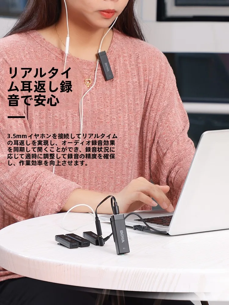 BOYA W4 ワイヤレ  スマイク：4チャンネル対応でライブ配信と通話に最適な音質を実現
