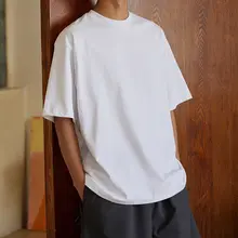 VMCL 280g コットン丸首無地Tシャツ【男女兼用・ブラック・ホワイト】