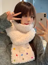 極上の柔らかさ カラフルボタン付きフリースマフラー【秋冬用・学生向け・保温性】