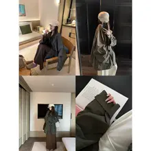 大きめシルエット！超ゆったりとしたスタンドカラーのカジュアルコート【春秋用】