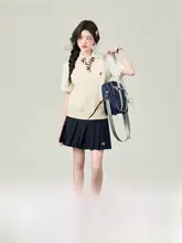 ニットベスト セットアップ レディース 半袖 プレッピースタイル JK制服 コーデ 春夏