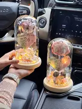 手作りガラスドーム入りバラの花【プレゼント・誕生日用】