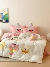 可愛いキャラクター柄の純綿四点セット【刺繍・水洗い可・子供向け】（セットアップ対応）