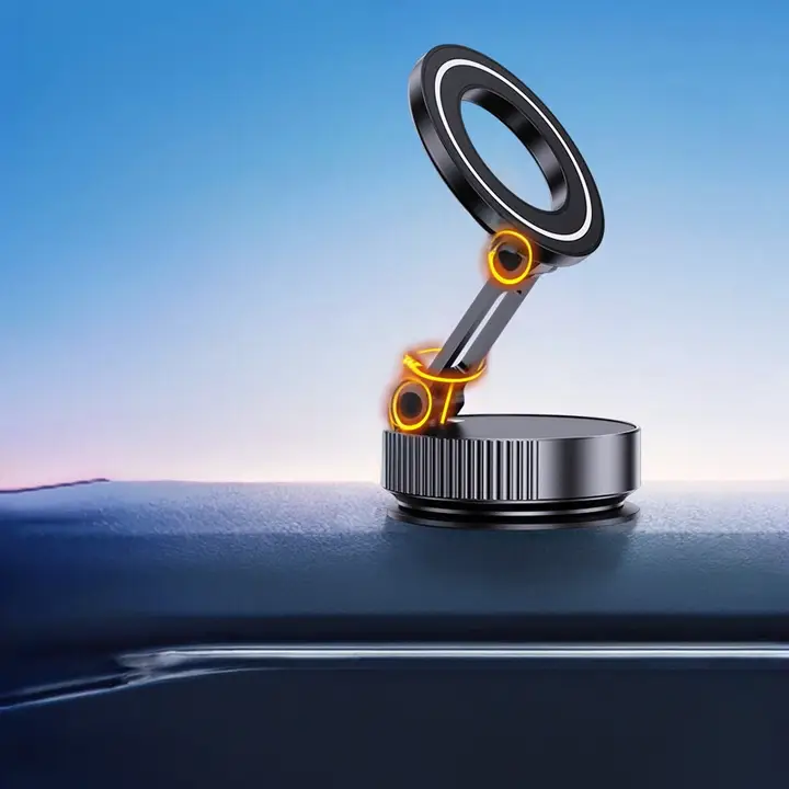 真空吸着マグネット車載スマホホルダー【吸盤式・ディップゴム・革製】