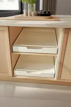 キッチン用引き出し式収納ラック【家庭用・整理整頓・棚付き】